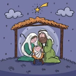 Dibujos de navidad para imprimir a color - Portal de belén