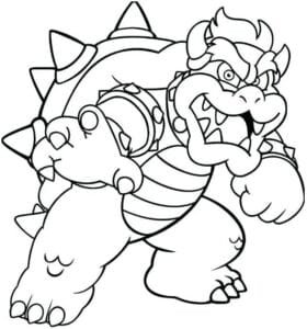 Dibujo de Bowser para imprimir y colorear