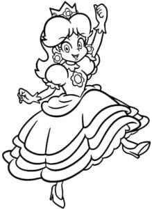 Dibujo de Princesa Daisy para imprimir y colorear