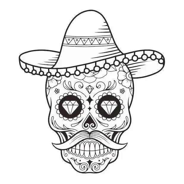 Dibujo de calavera para colorear e imprimir