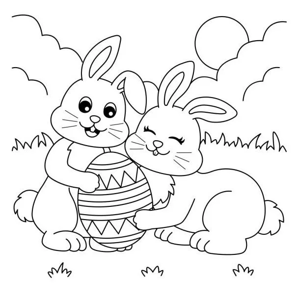 Conejitos de pascuas para imprimir y colorear