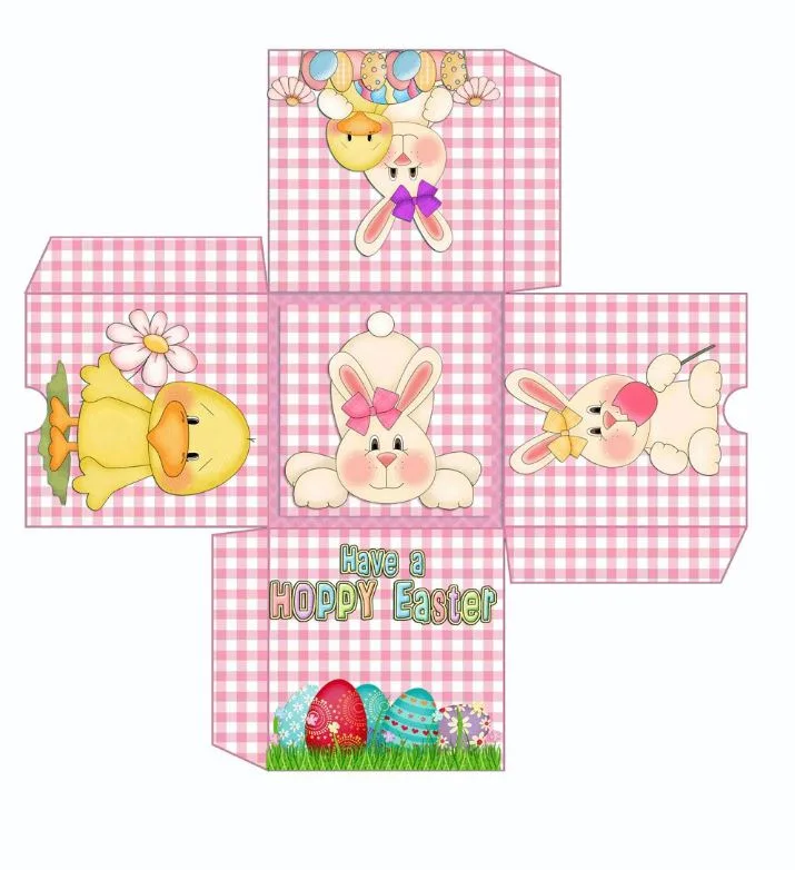 Cajas de conejitos de pascua para imprimir y recortar