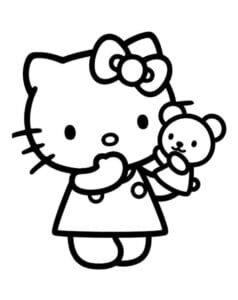 Dibujo de Hello Kitty para imprimir y colorear