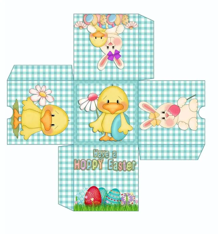 Cajas de conejitos de pascua para imprimir y recortar