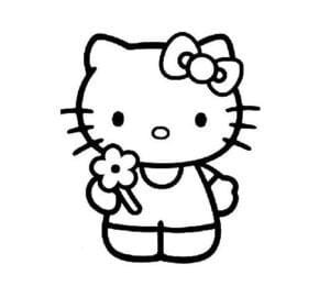 Dibujo de Hello Kitty para imprimir y colorear