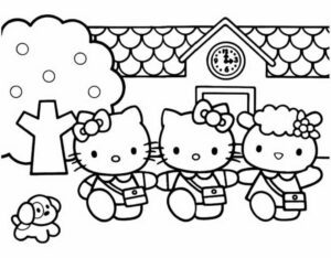 Dibujo de Hello Kitty para imprimir y colorear