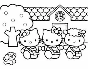 Dibujo de Hello Kitty para imprimir y colorear