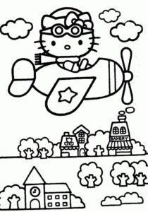 Dibujo de Hello Kitty para imprimir y colorear