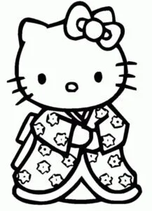 Dibujo de Hello Kitty para imprimir y colorear