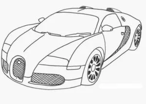 Auto deportivo (bugatti chiron) para imprimir y colorear