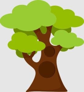 Arboles para imprimir y recortar a color