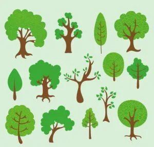 Arboles para imprimir y recortar a color