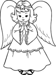 Angelitos de navidad para imprimir y colorear