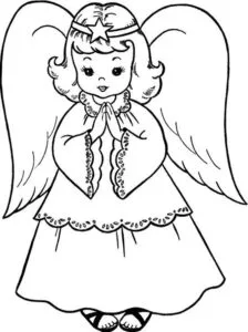 Angelitos de navidad para imprimir y colorear