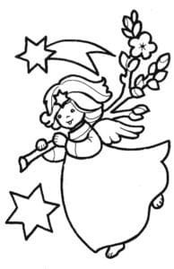 Angelitos de navidad para imprimir y colorear