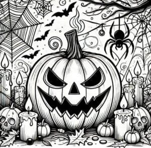 Dibujo de Halloween para imprimir y colorear