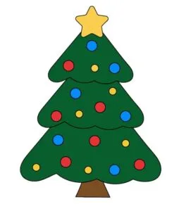 Árbol de Navidad para imprimir y recortar a color