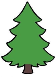 Árbol de Navidad para imprimir y recortar a color