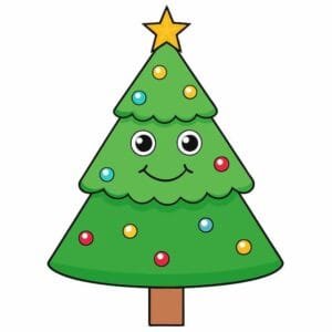 Árbol de Navidad para imprimir y recortar a color