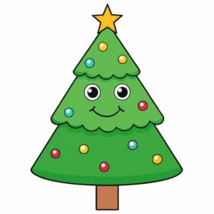 Árbol de Navidad para imprimir y recortar a color
