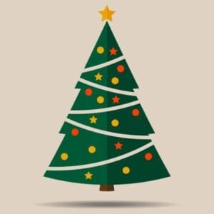 Árbol de Navidad para imprimir y recortar a color