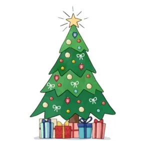 Árbol de Navidad para imprimir y recortar a color