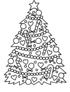 Árbol de Navidad para imprimir y colorear en blanco y negro