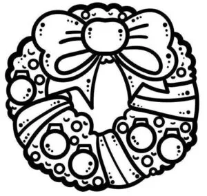 Coronas navideñas para imprimir y colorear en blanco y negro