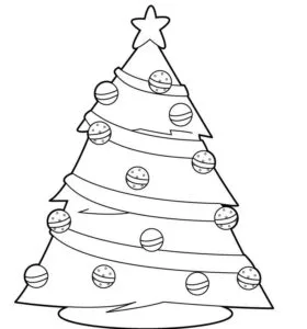 Árbol de Navidad para imprimir y colorear en blanco y negro
