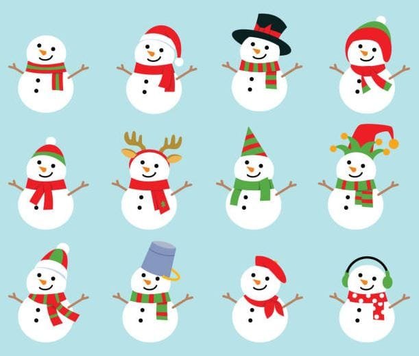 Muñecos de nieve para imprimir